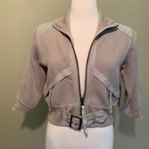Covet Cropped Moto knit jacket